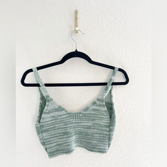Revolve x Jonathan Simkhai Cora spade dyed Open Cable-Knit Bra Top in jade. S - Picture 7 of 10